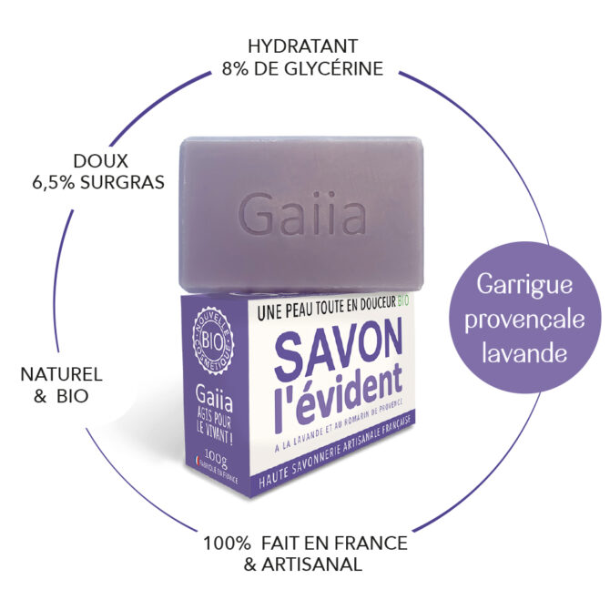 SAVON A FROID SURGRAS L'EVIDENT LAVANDE / BIO / 100G – Image 2
