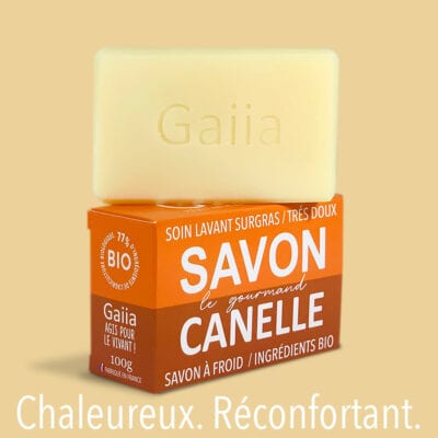 Savon bio à la cannelle Gaiia, réconfortant.