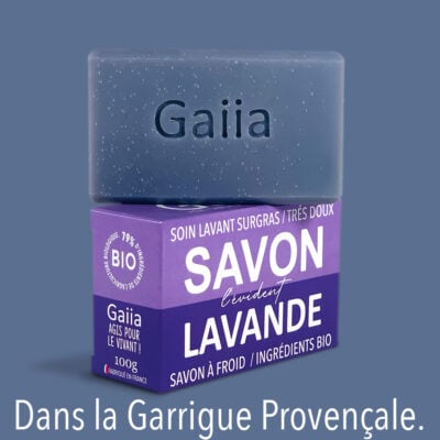 Savon Gaiia bio lavande, soin doux surgras.