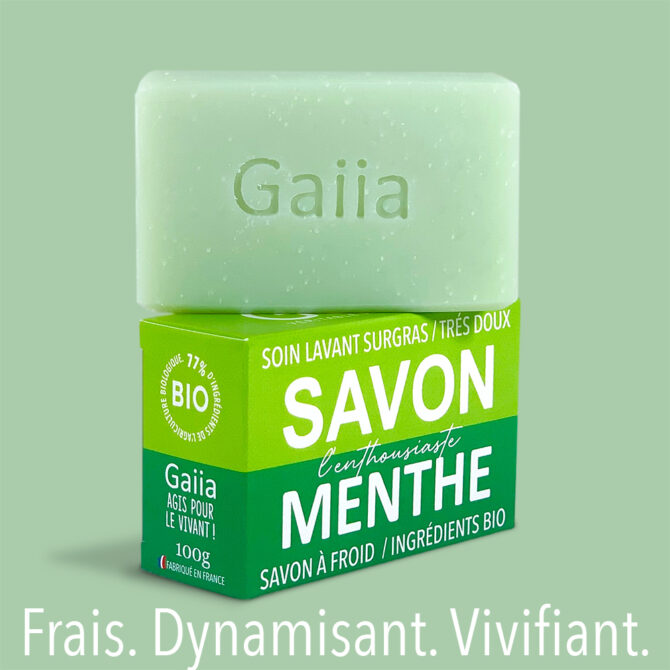Savon bio à la menthe fraîche et douce.