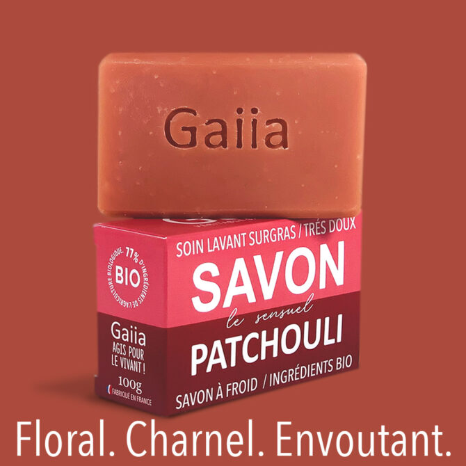 Savon Gaiia au patchouli, bio et doux.