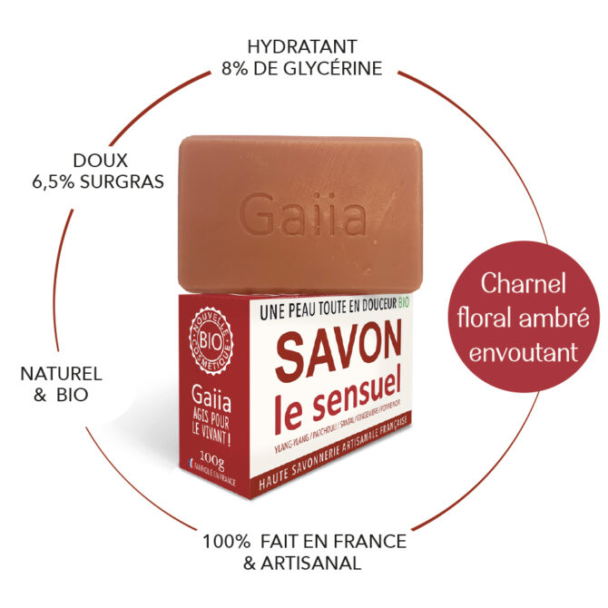 SAVON A FROID SURGRAS LE SENSUEL / YLANG-YLANG - PATCHOULI - SANTAL / BIO / 100G – Image 2