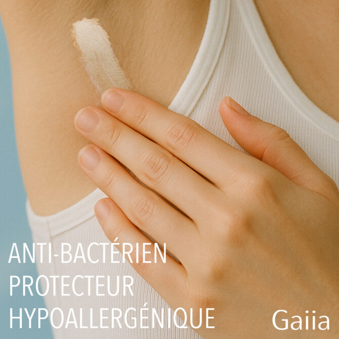Application de déodorant antibactérien hypoallergénique.