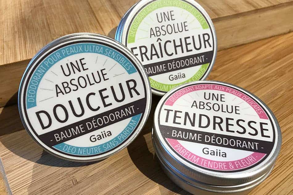 les trois déodorants crème Gaiia