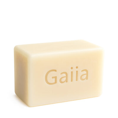 Savon beige avec inscription Gaiia.