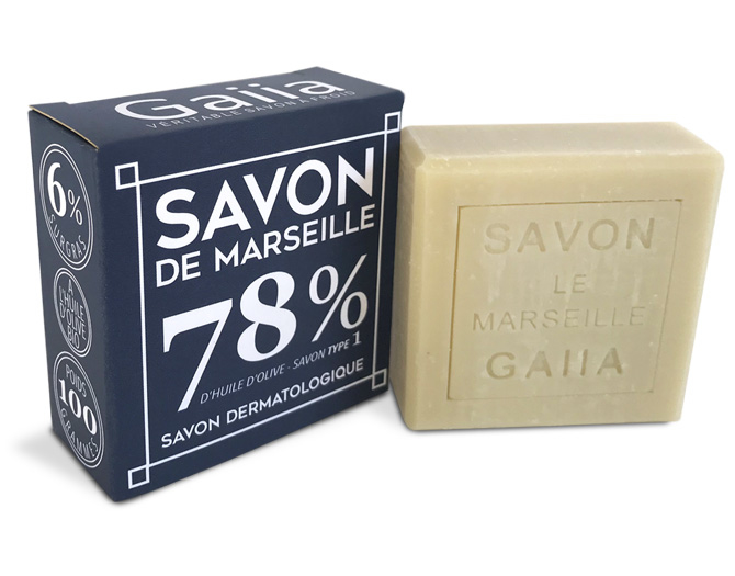 SAVON DE MARSEILLE / 100 gr / PUR OLIVE - TYPE 1 / BIO
