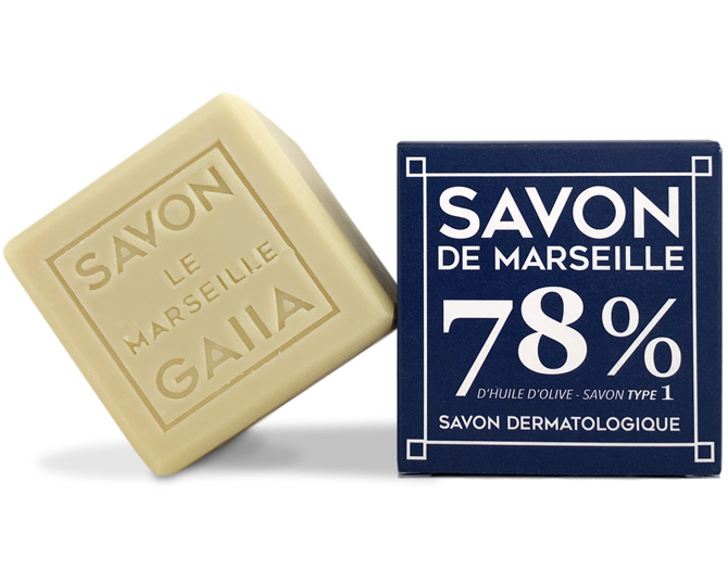 SAVON DE MARSEILLE 100% HUILE D'OLIVE - TYPE 1 / BIO / 250 gr