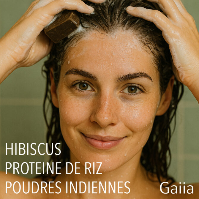 SAVON SHAMPOING SOLIDE / ACTIFS VÉGÉTAUX INDIENS / BIO / 120 gr – Image 2