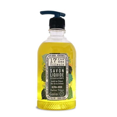 Bouteille de savon liquide bio parfum tilleul.