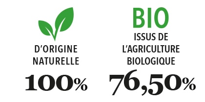 Shampoing solide Tilleul corps : 100% d'origine naturelle, 76,50% Issu de l'agriculture BIO