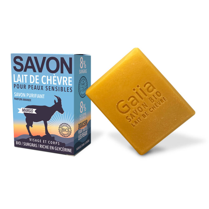 SAVON LAIT DE CHÈVRE MARGO /  A FROID / POUR PEAUX SENSIBLES / BIO / 150 G