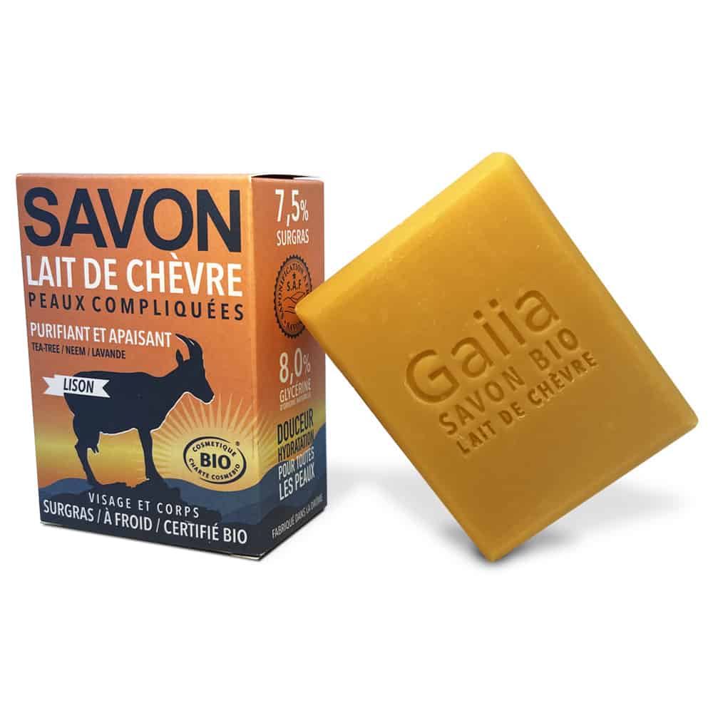 Savon au lait de chèvre Bio fleur d'oranger, myrtille ou sans