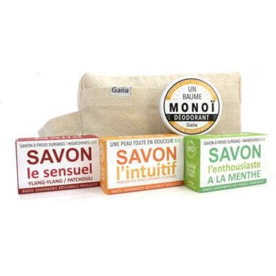 Savons bio et déodorant Monoi de Gaiia.