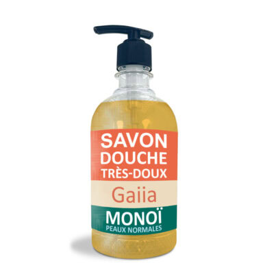 Flacon de savon douche très-doux Monoï Gaiia.