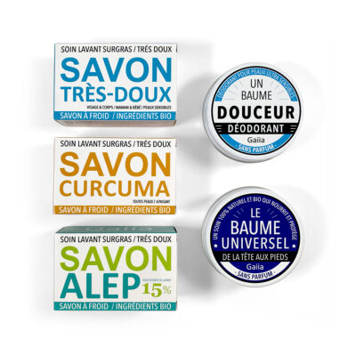 Produits Gaiia : savons bio et baumes naturels.